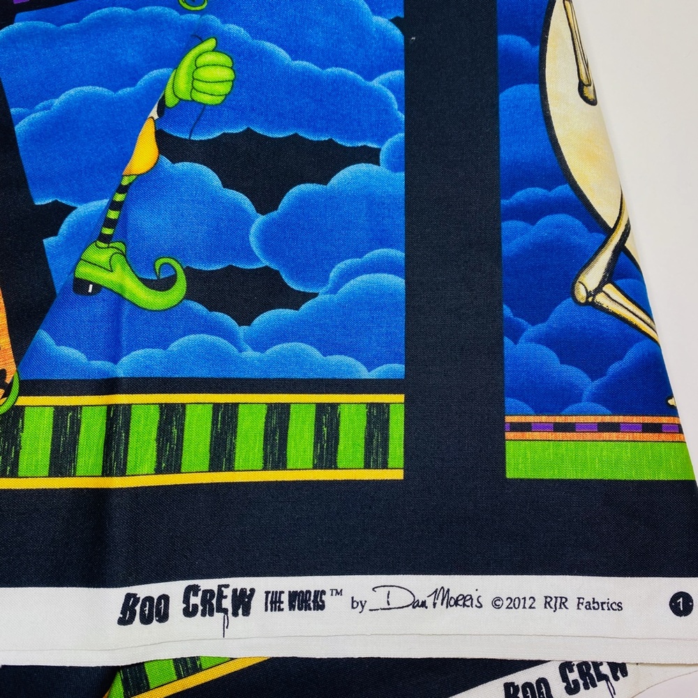 Halloween Fabric Boo Crew Dan Morris 2012 Cotton Fabric RJR Approx 2 Yards - Picture 7 of 8